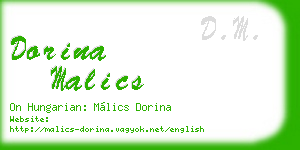 dorina malics business card